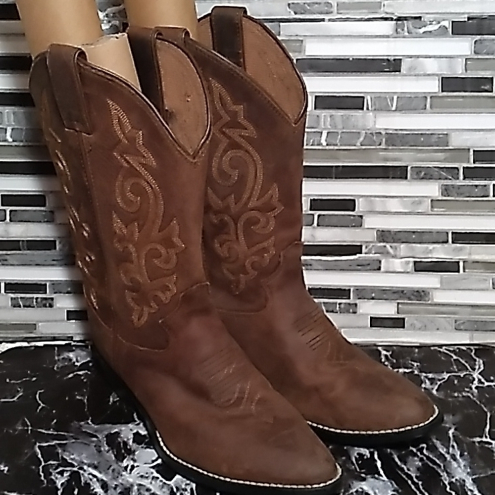 Justin Buck Bay Apache #2253 sz 3.5D cowboy boots 👢